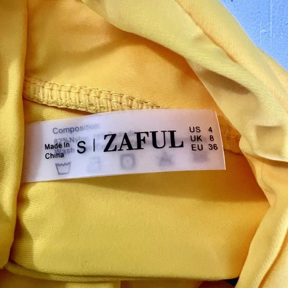 Zaful Women's 2 Piece Striped Top Bikini Set High Low Bottom Size S Beachy NWT - Picture 12 of 13